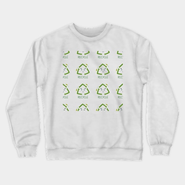 Pattern with recycling symbol Crewneck Sweatshirt by DanielK